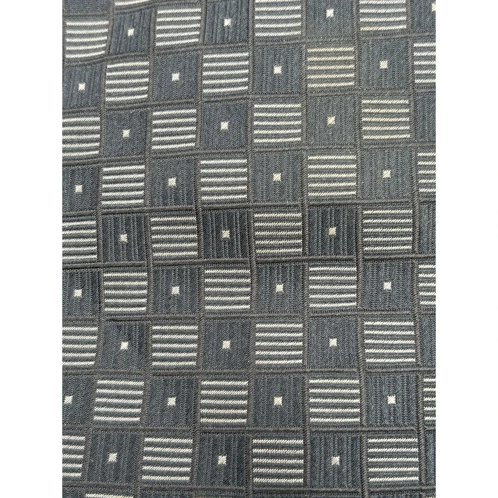 XMI Men's 100% Silk Tie Black Gray Nordstrum Geometric Hand Made in the USA EUC